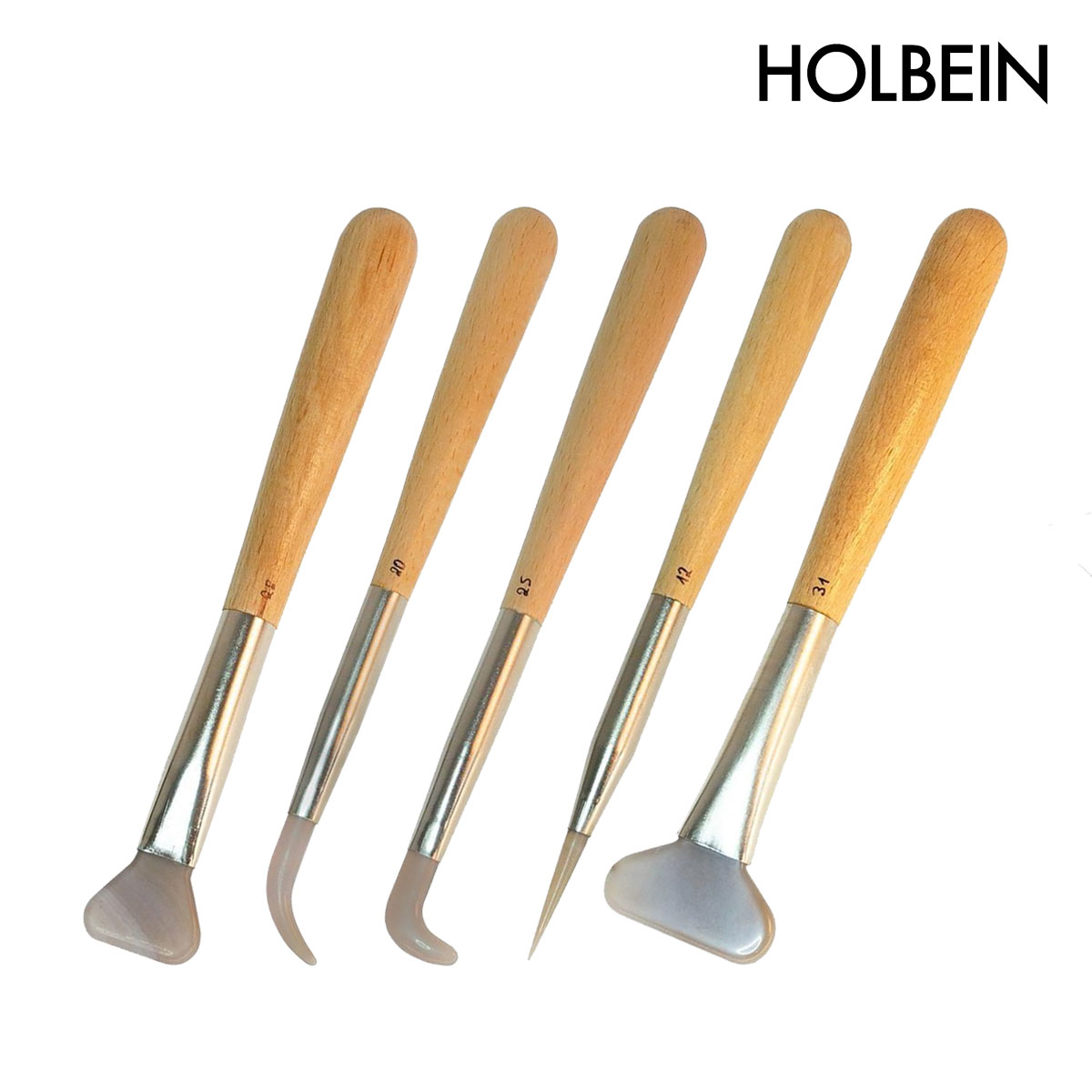 ホルベイン 顔料用具 メノー棒 (平型/牙型/くの字/つむ型/平大型) 全5種