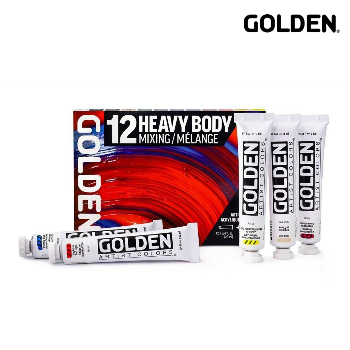 Golden アクリックス ヘビーボディ 22ml 0924 ミキシング12色セット