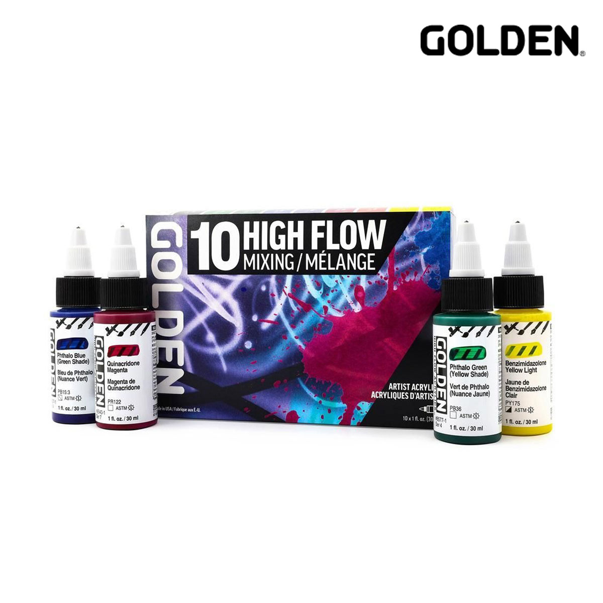 Golden アクリックス ハイフロー 929 30ml ミキシング10色セット