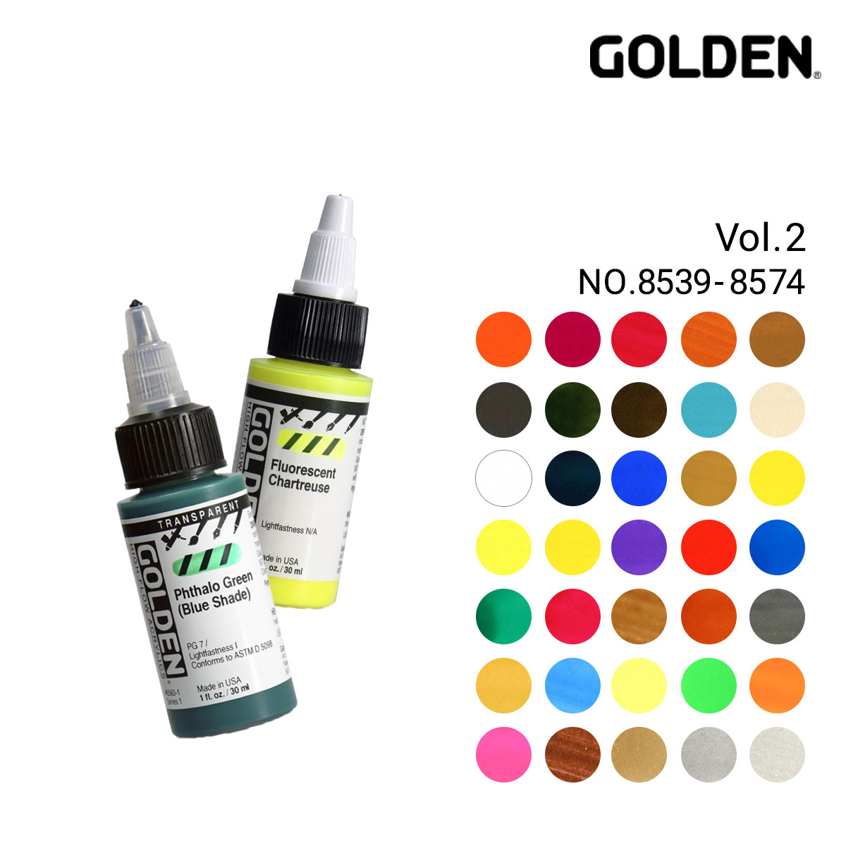 Golden アクリックス ハイフロー 30ml 単色販売 2/3Page (8539-8574)