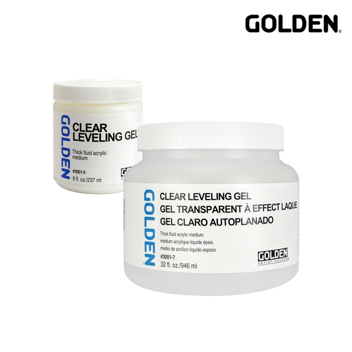 Golden アクリックス メディウム 3001 クリア レベリング ジェル 237ml/946ml