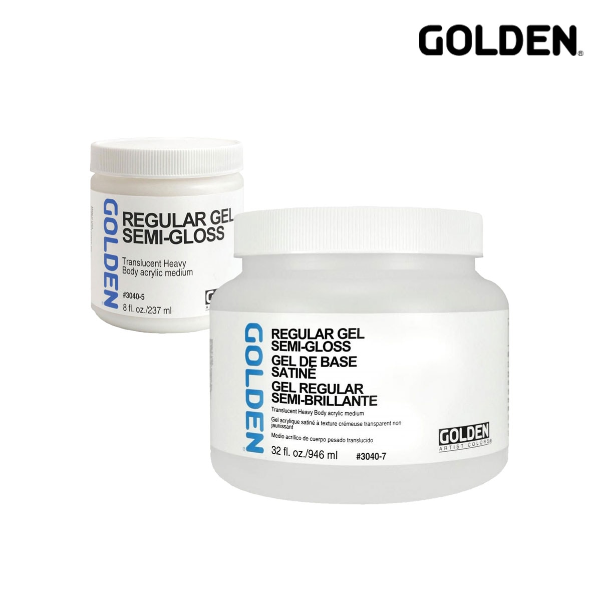 Golden アクリックス メディウム 3040 レギュラー ジェル セミ グロス 237ml/946ml