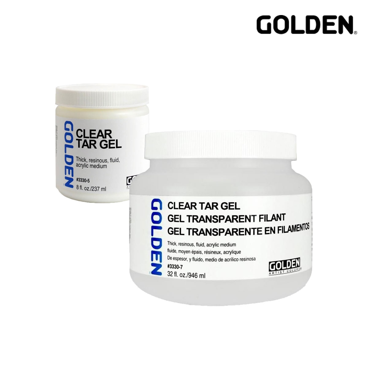 Golden アクリックス メディウム 3330 クリア タール ジェル 237ml/946ml