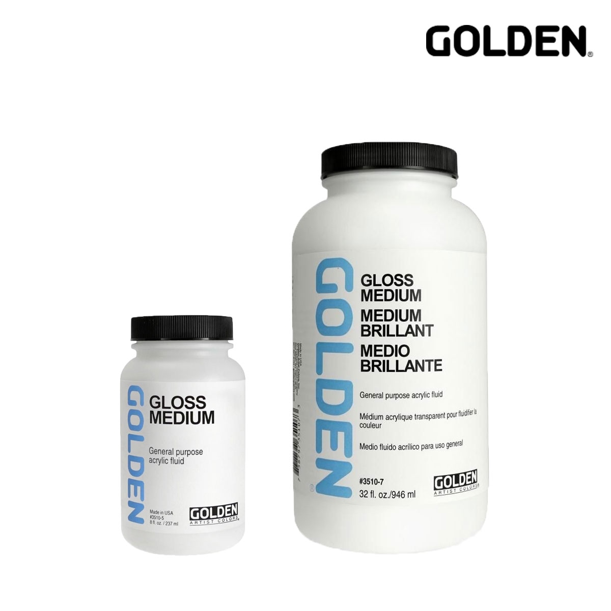 Golden アクリックス メディウム 3510 グロス メディウム 237ml/946ml