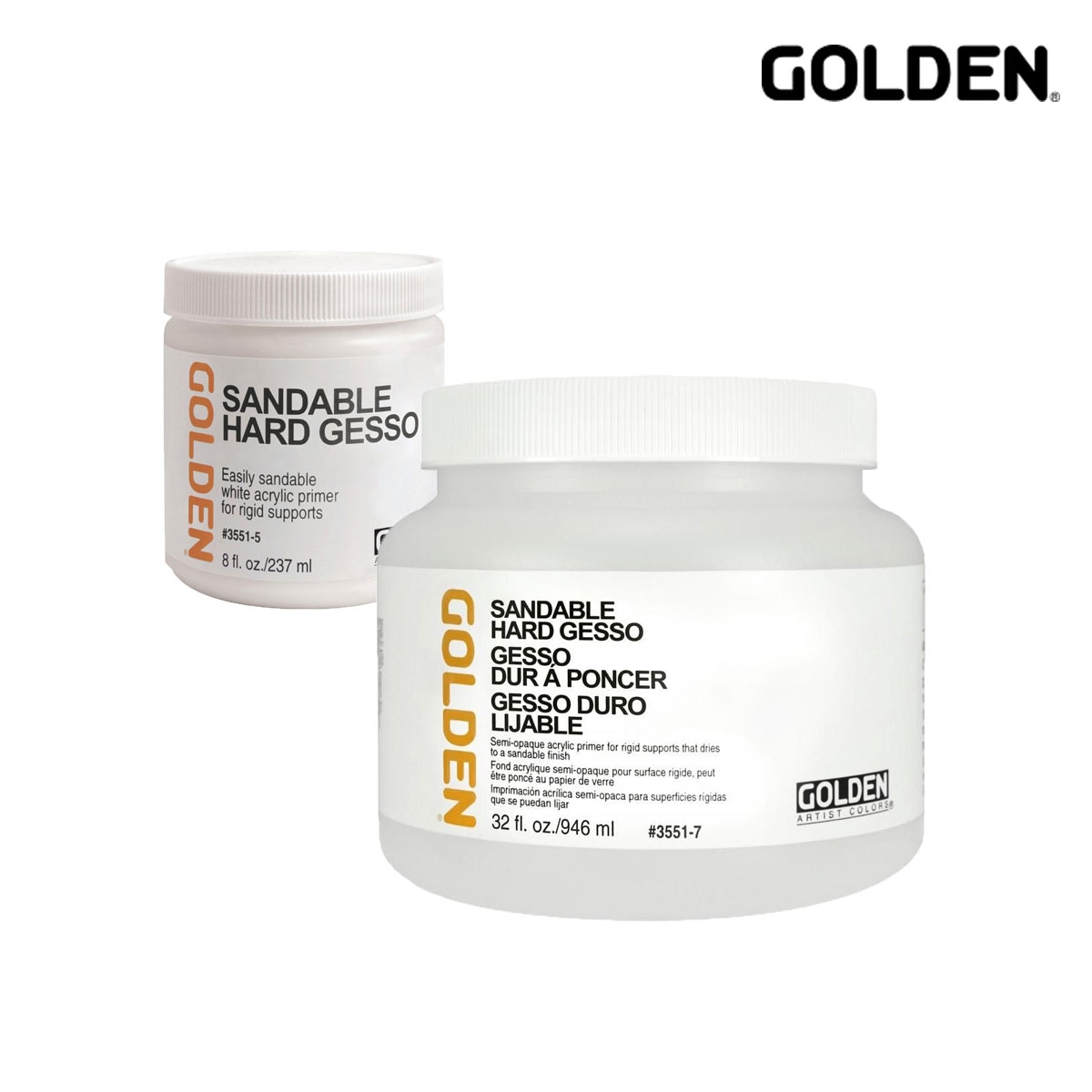 Golden アクリックス メディウム 3551 サンダブル ハード ジェッソ 237ml/946ml