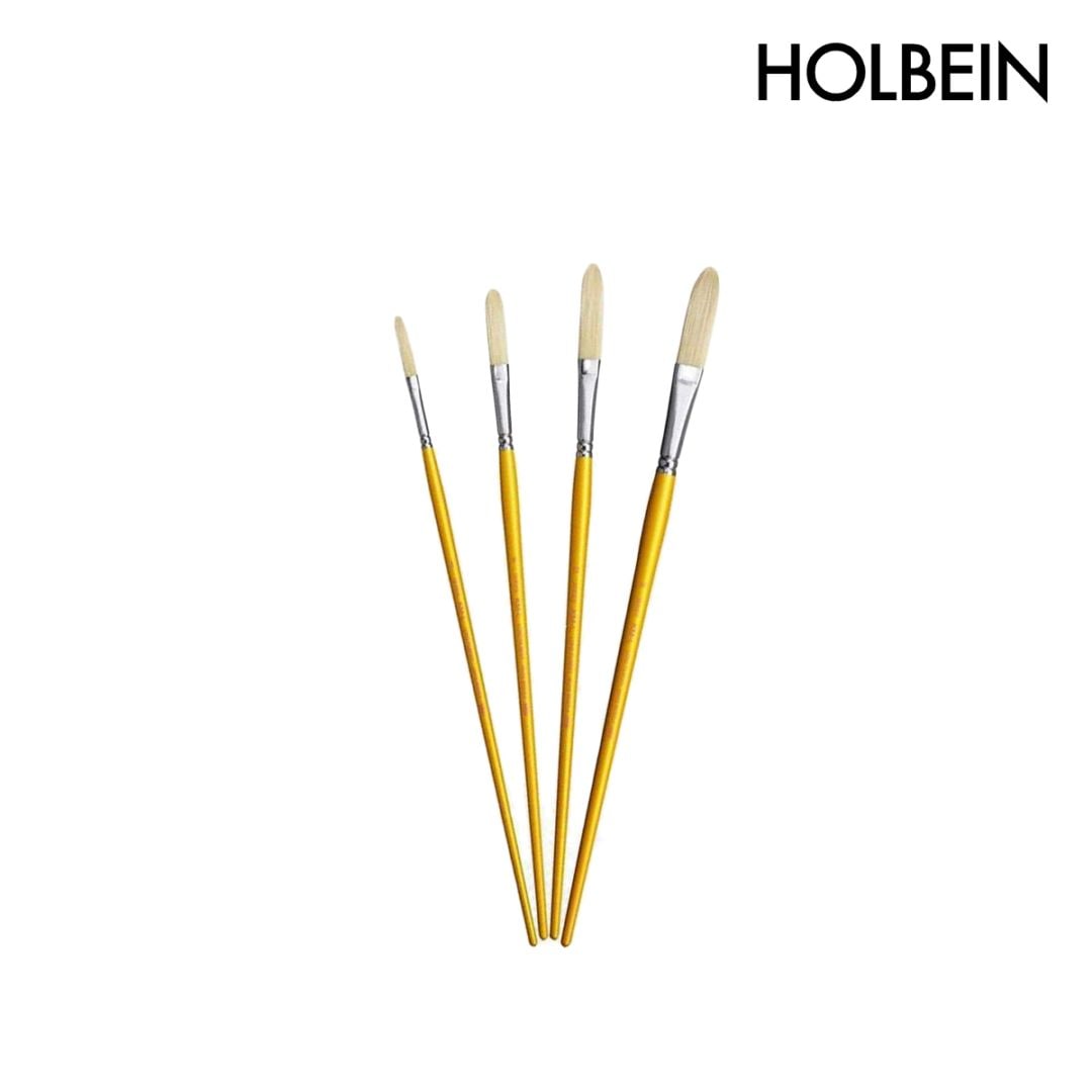 ホルベイン 油彩画筆 KM-L (豚毛) ロングフィルバート 4/8/12/16号