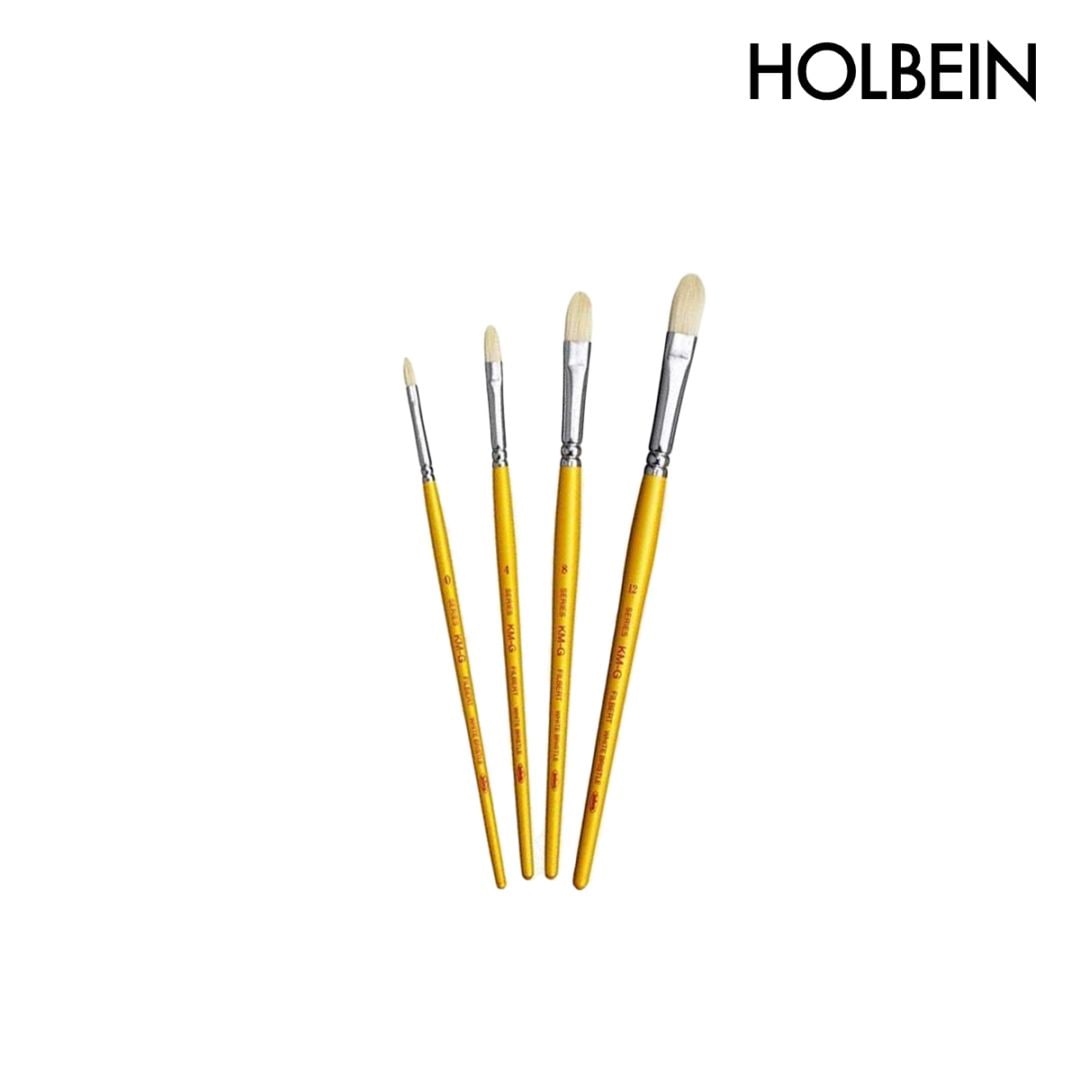ホルベイン 油彩画筆 KM-G (豚毛) ショートフィルバート 0/4/8/12号