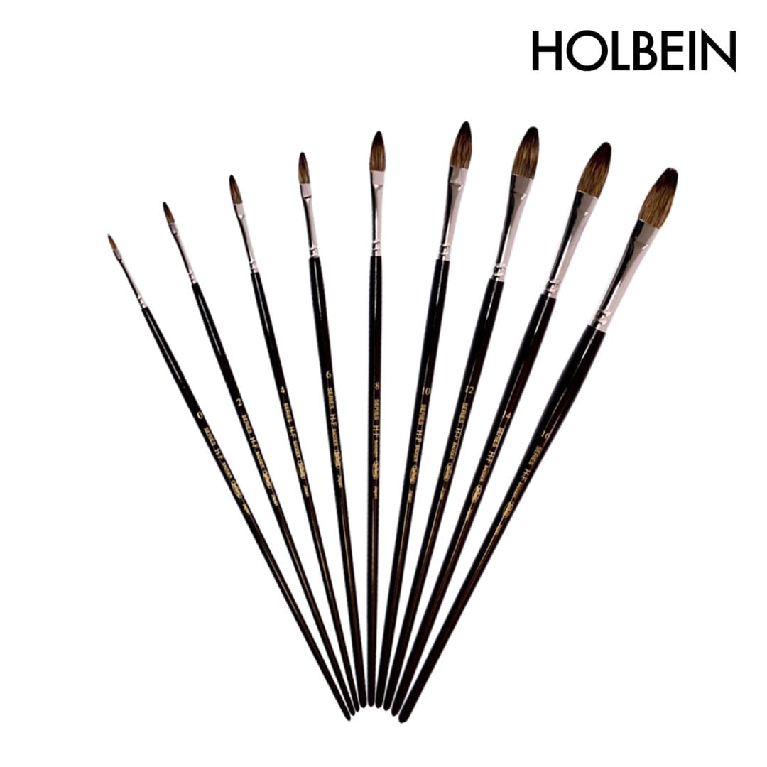 ホルベイン 油彩軟毛画筆 H-F (ウォーターバジャー毛) フィルバート 0号-16号