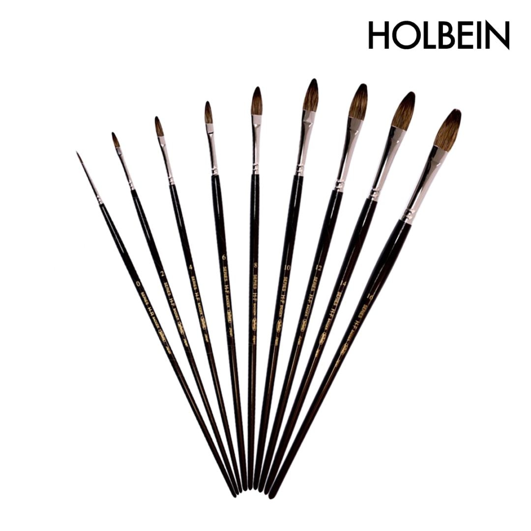 ホルベイン 油彩軟毛画筆 H-R (ウォーターバジャー毛) ラウンド 0号-16号