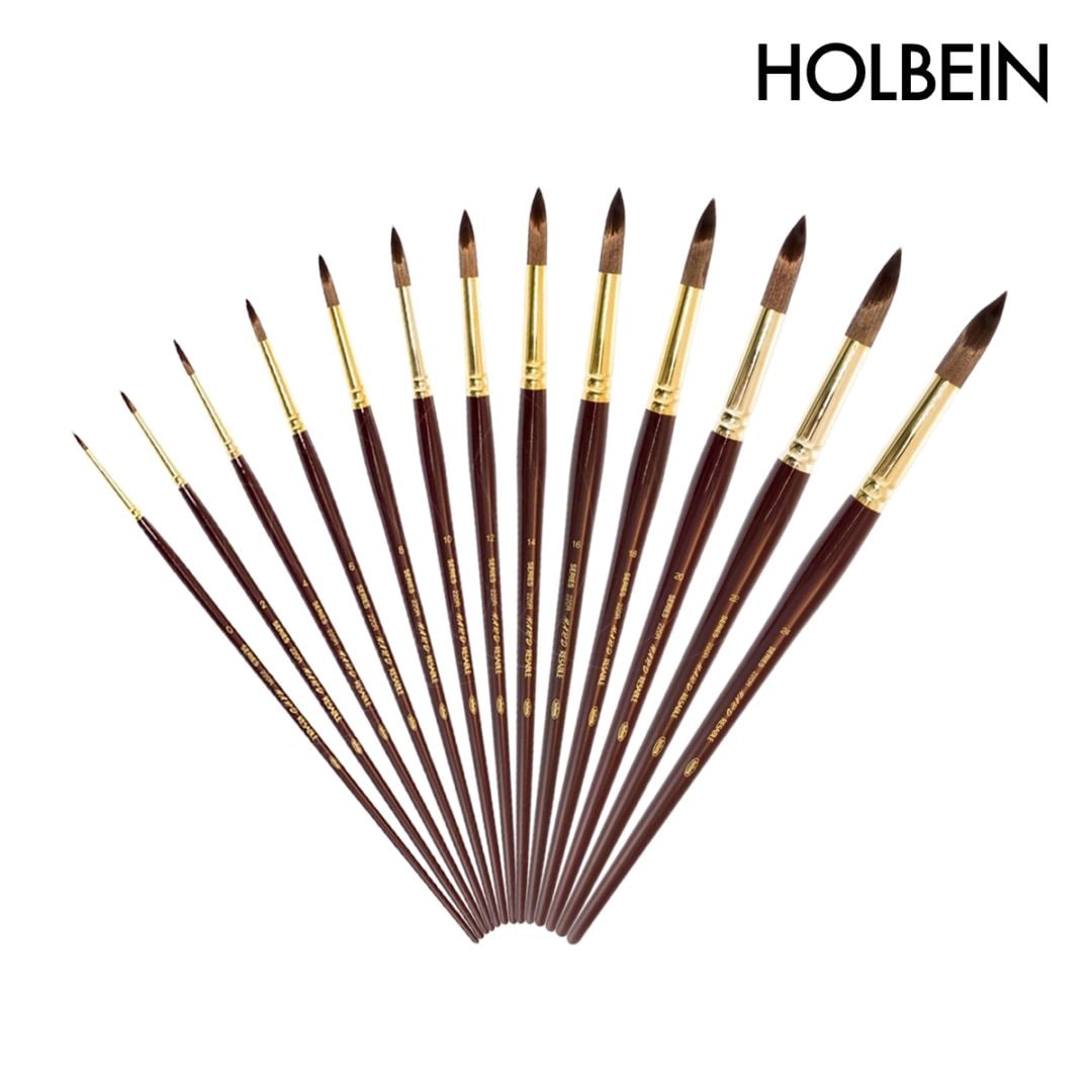 ホルベイン 油彩/アクリル用画筆 ハードリセーブル 220R ラウンド 0号-24号