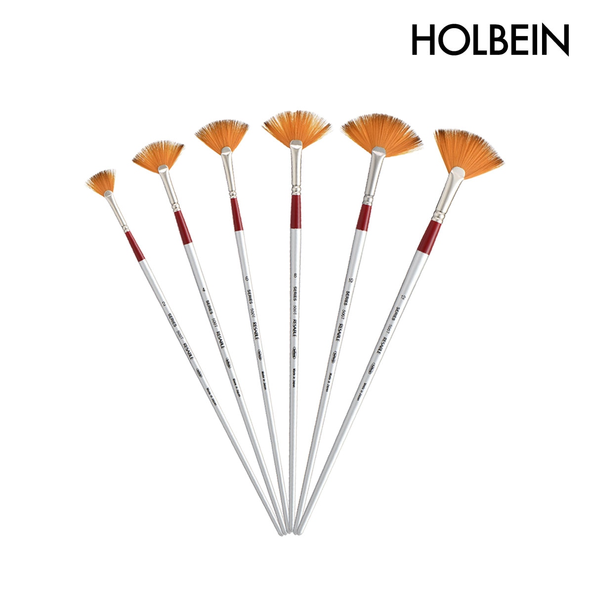 ホルベイン 油彩/アクリル用画筆 リセーブル 500T ファン 2号-12号