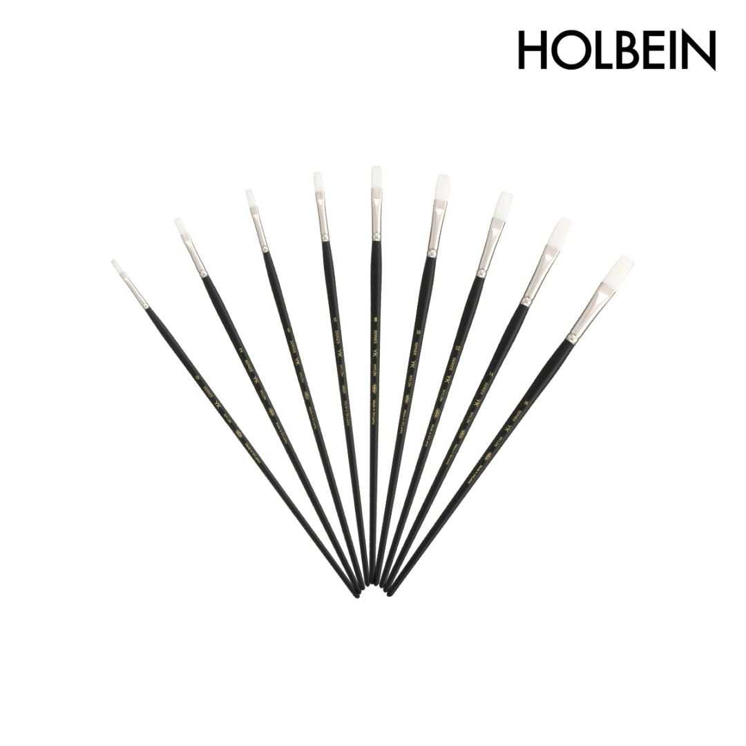 ホルベイン 油彩筆 YK (ナイロン）フラット 平筆 0号-16号