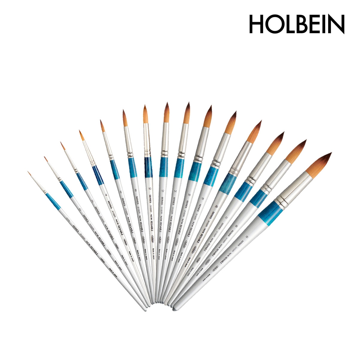 ホルベイン 水彩画筆 リセーブル 3100R ラウンド 00号-30号
