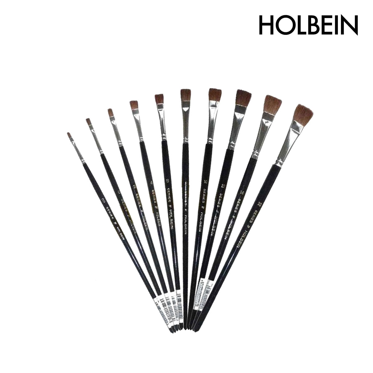 ホルベイン 水彩画筆 F (馬毛) フラット 00号-16号