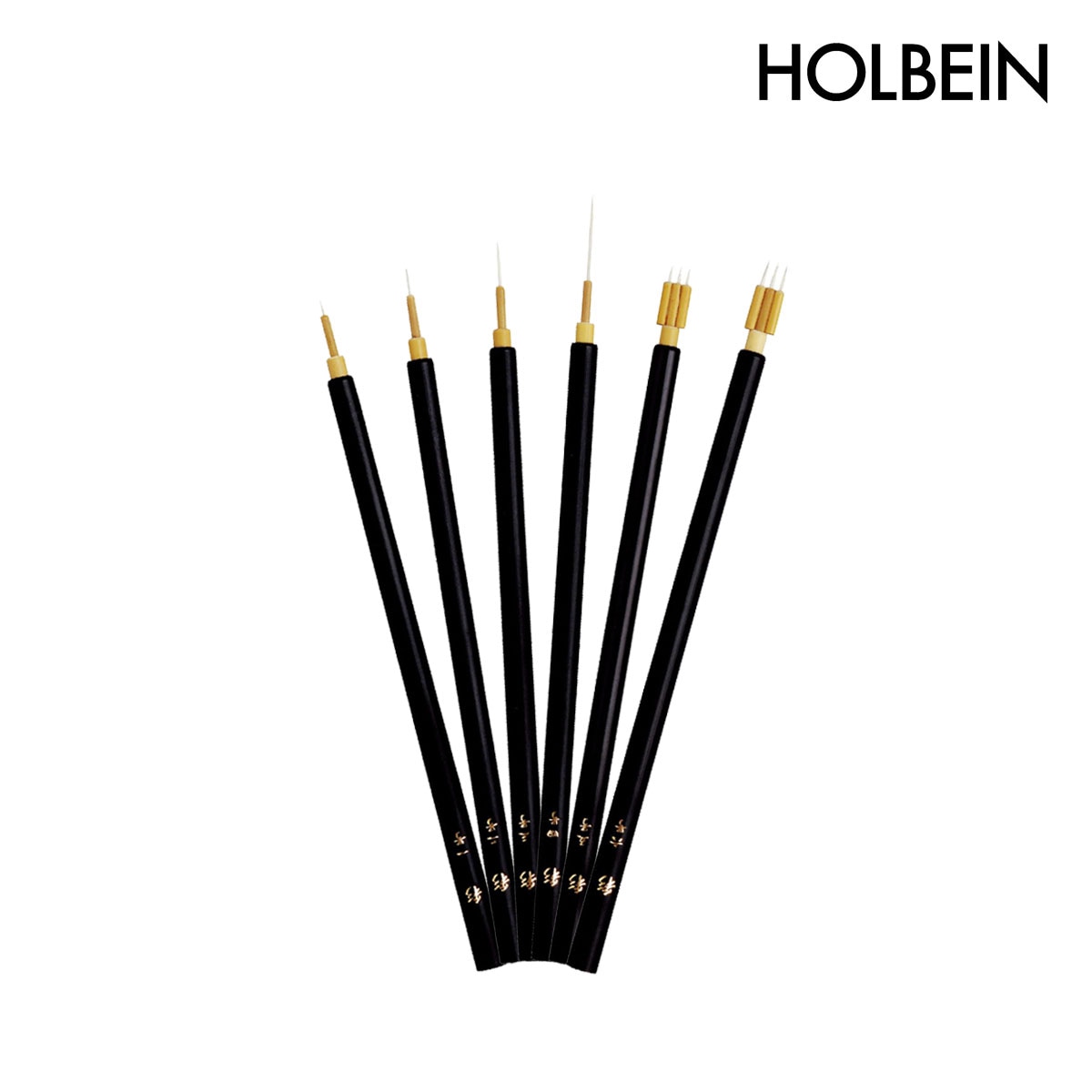 ホルベイン 日本画筆 優彩 彩・玉毛細密筆 1号-6号