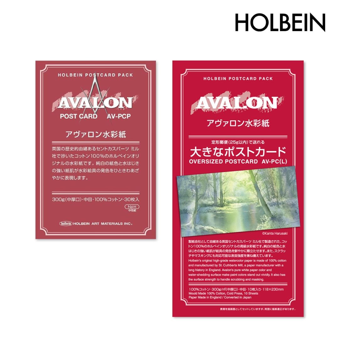 ホルベイン アヴァロン水彩紙 300g 中目 (ポストカード/ワイド)各サイズ