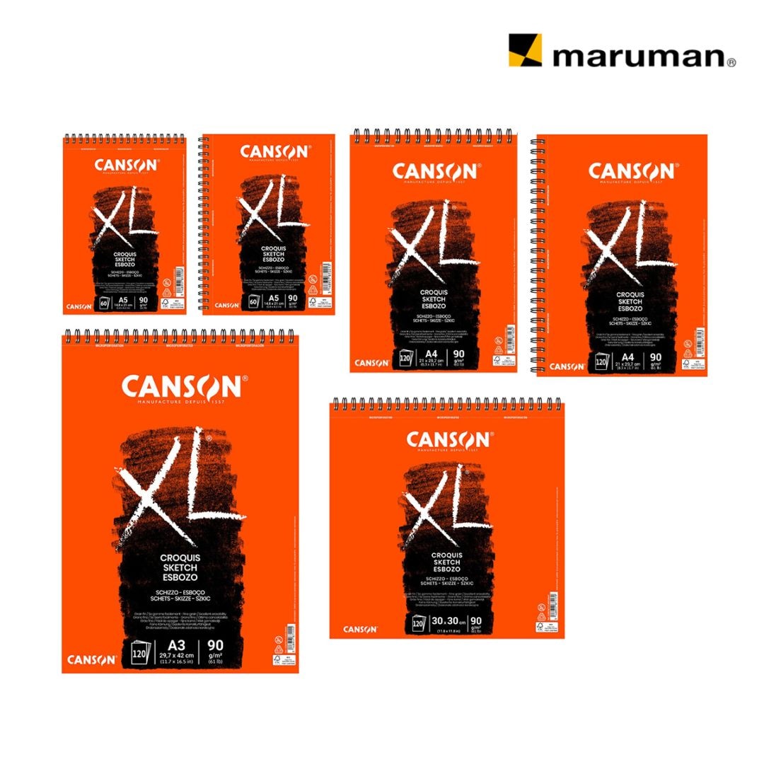 キャンソン ＸＬ クロッキー スパイラル(A5タテ/A5ヨコ/A4タテ/A4ヨコ/A3/スクエア)各サイズ