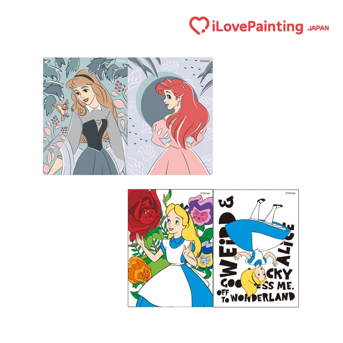 DIYキュービックペインティング ディズニープリンセス(2TYPE SET) ミニイーゼルタイプダイヤモンドアートシリーズ(13x18CM) 各種