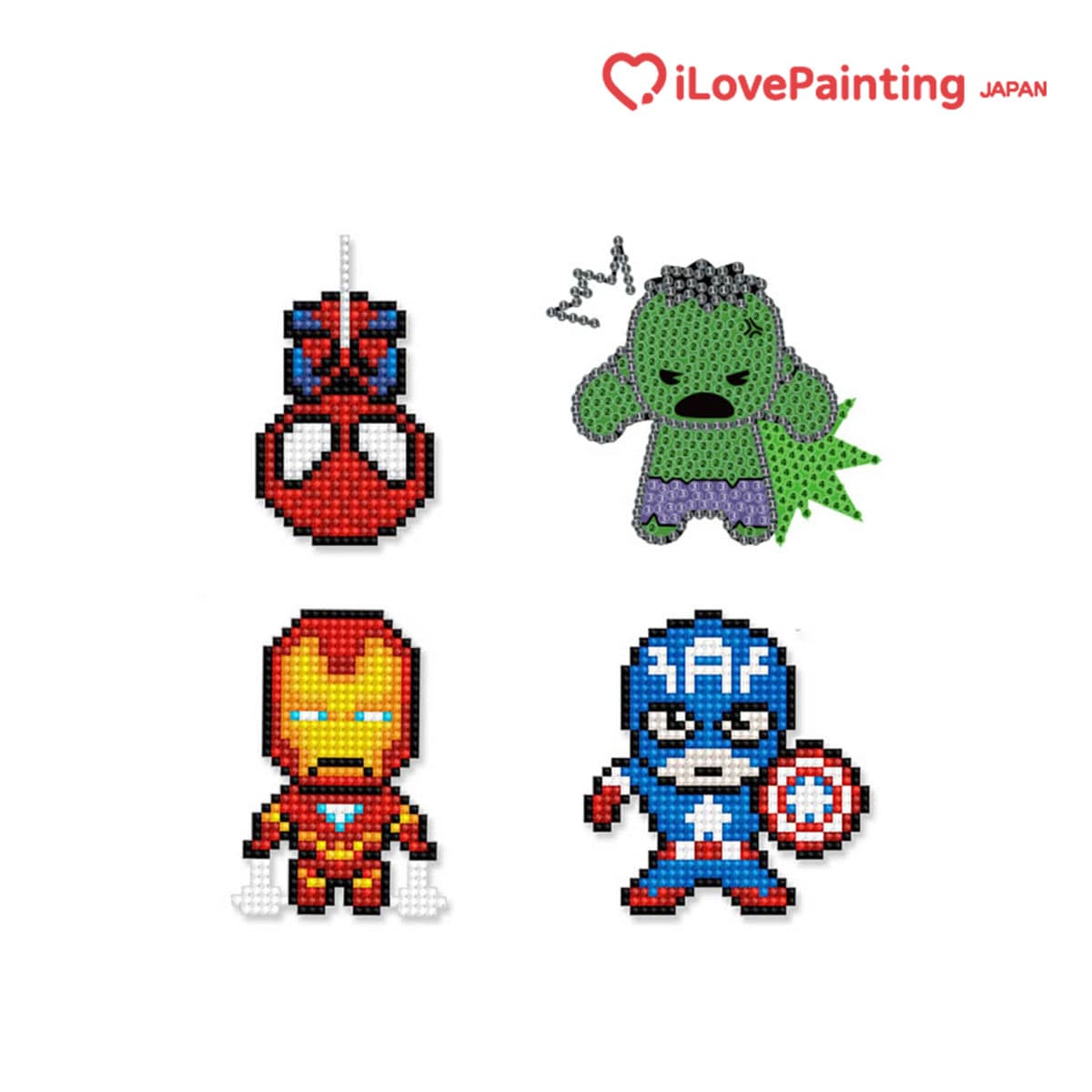 DIYキュービックペインティング マーベル ステッカー型ダイヤモンドアートシリーズ(10x10CM) 全13種