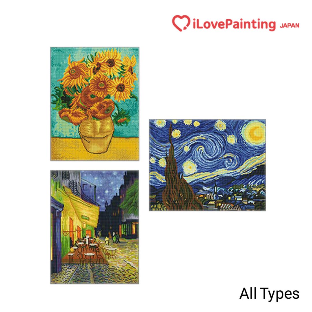 DIYキュービックペインティング 名画 ダイヤモンドアートシリーズ(40x50CM) 全9種