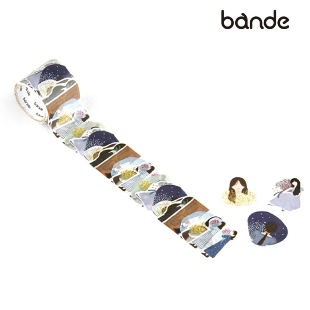 bande マスキングロールステッカー 花束と女の子 (BDA638)