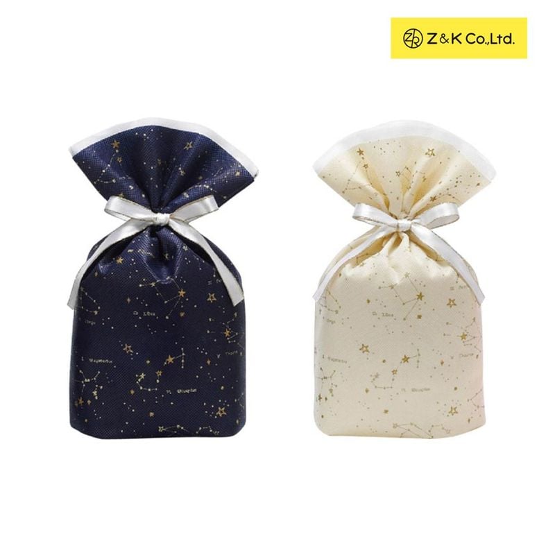 数量限定 50%OFF】Z&K スターサインバッグ M 巾着 マチ付 (全2色