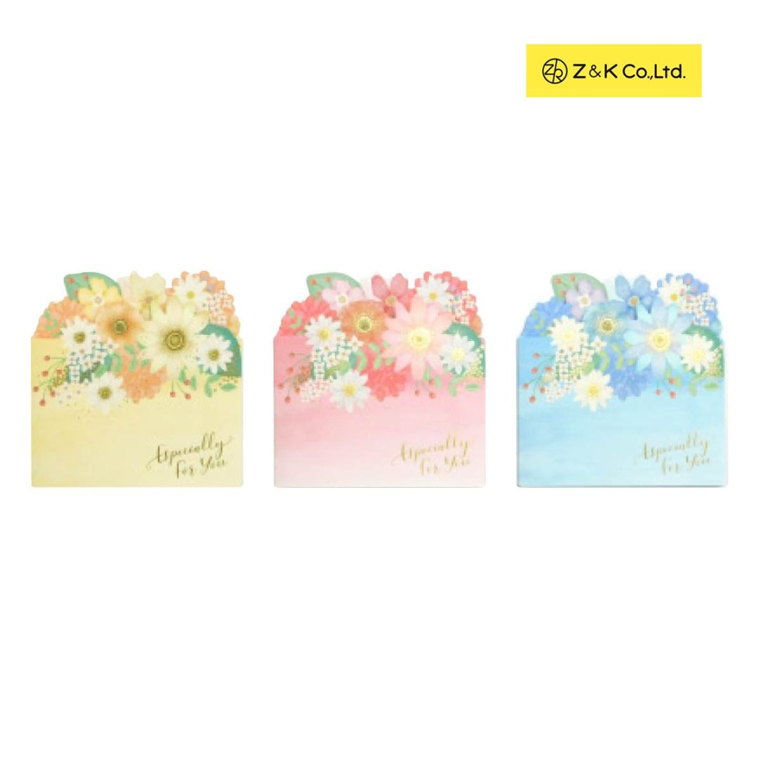 Z&K フラワー三つ折り色紙 (全3色)