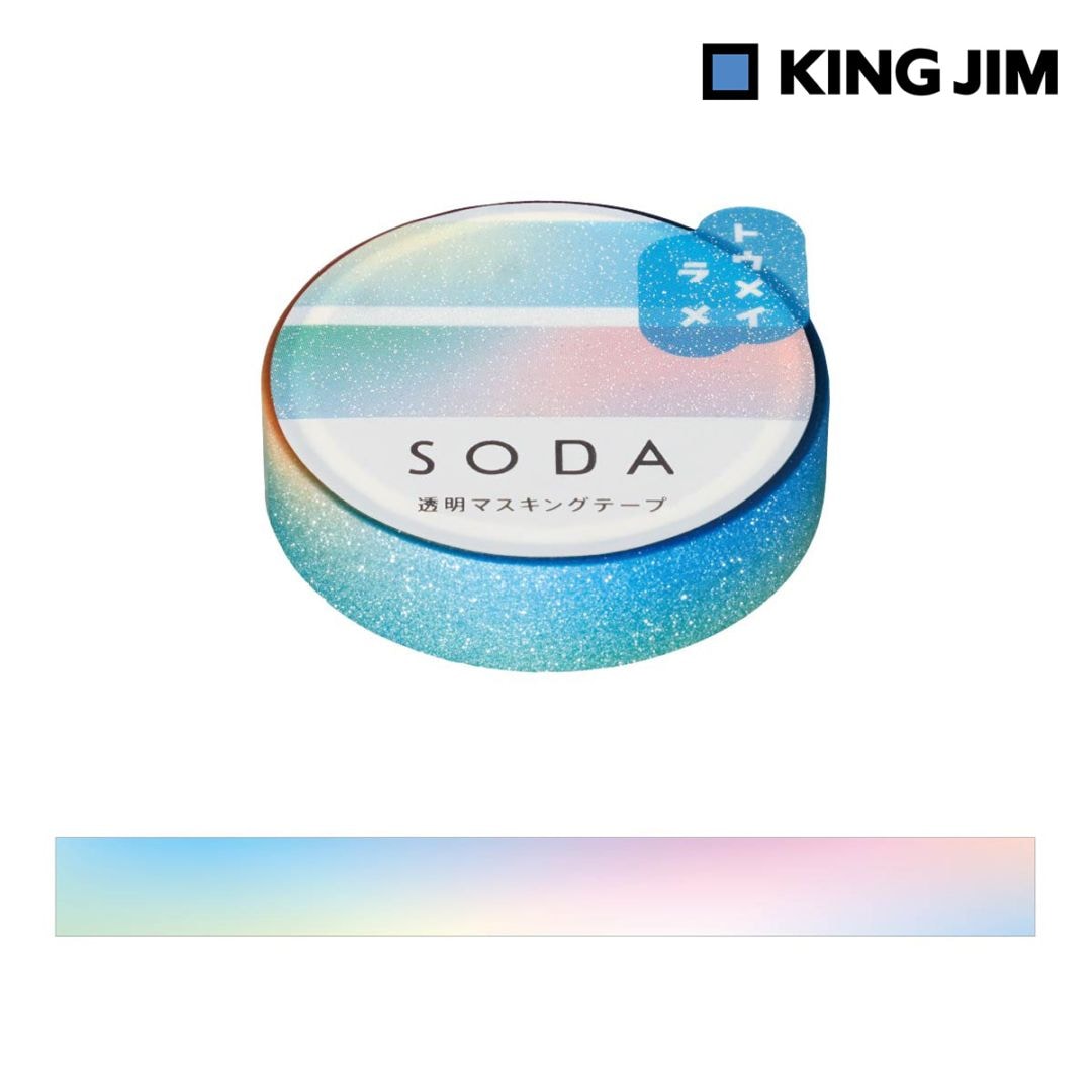キングジム Kingjim ソ－ダ 貼ってはがせる 透明マスキングテープ オ－ロラ 10mm×3m