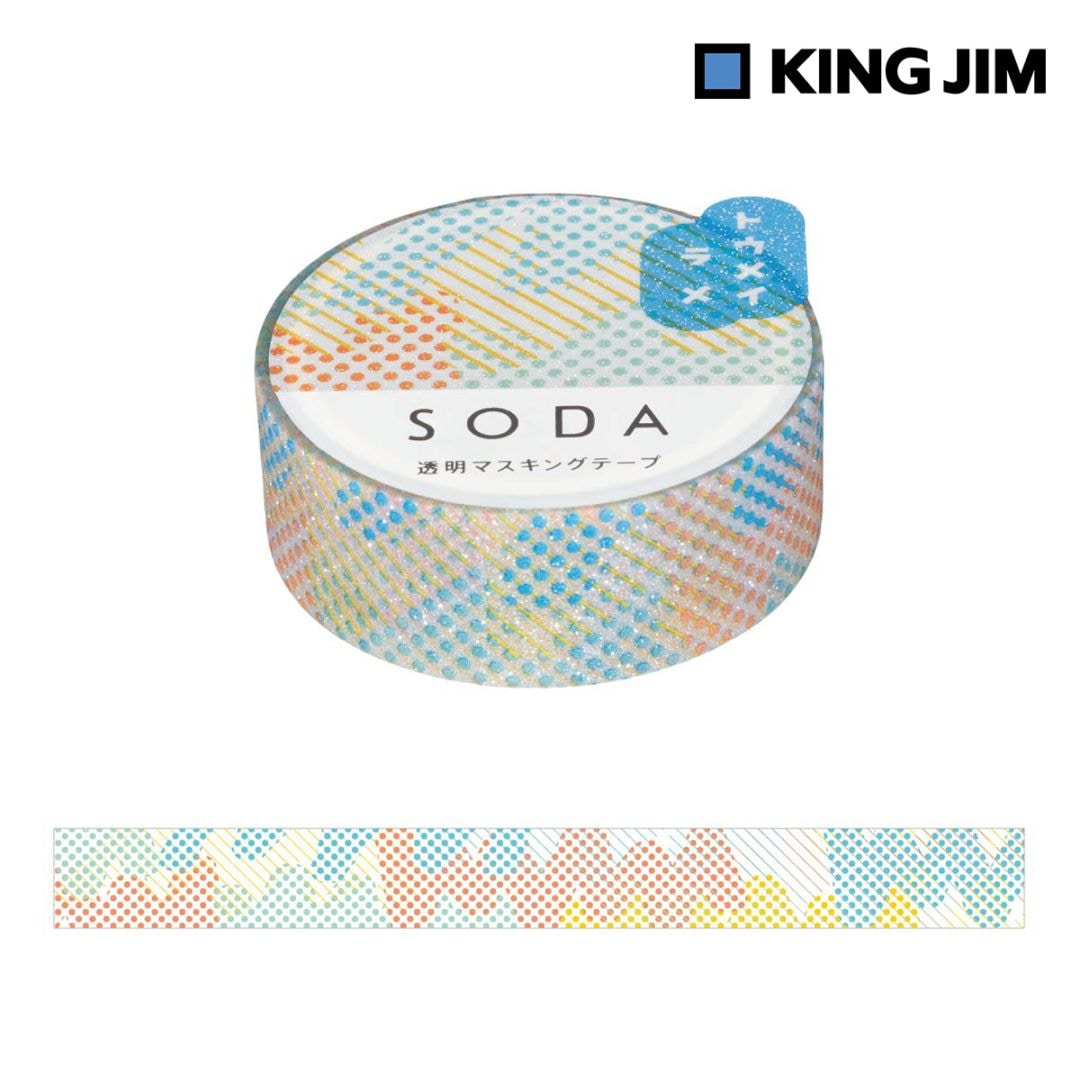 キングジム Kingjim ソ－ダ 貼ってはがせる 透明マスキングテープ スプレー 15mm×3m