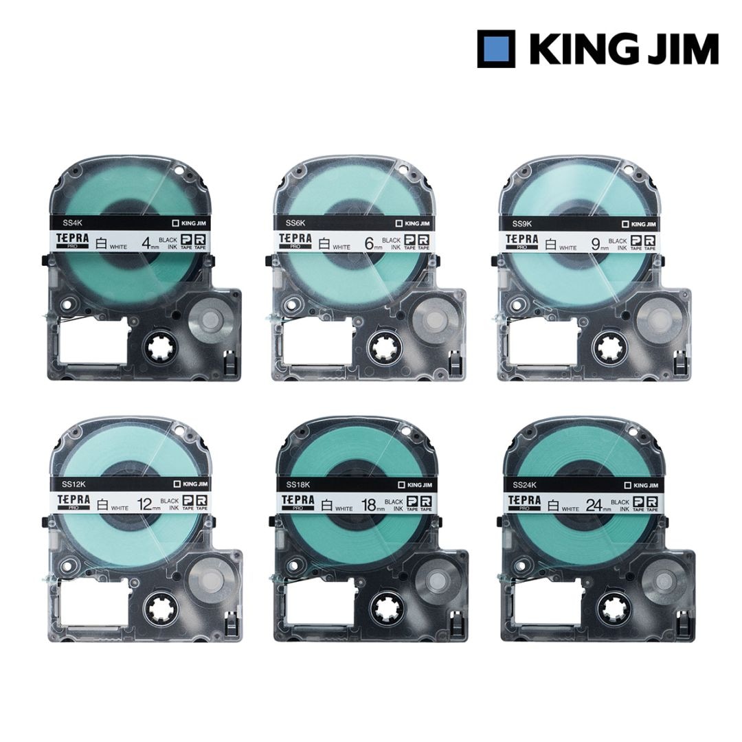 キングジム Kingjim PROテープカートリッジ・白ラベル テープ幅全6種