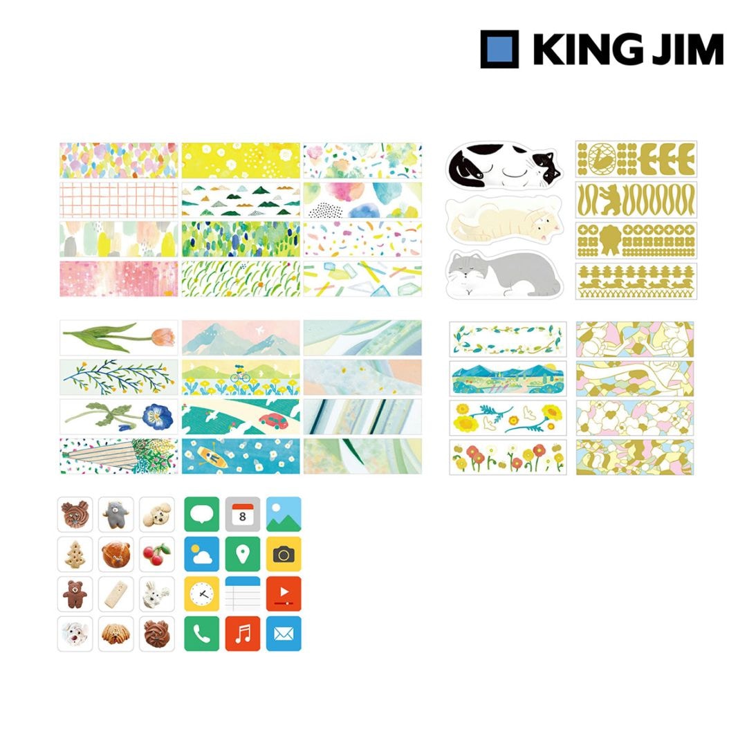 キングジム Kingjim キッタクリア Vol.1 マスキングテープ 15mm×50mm (10枚×4柄) 全12種