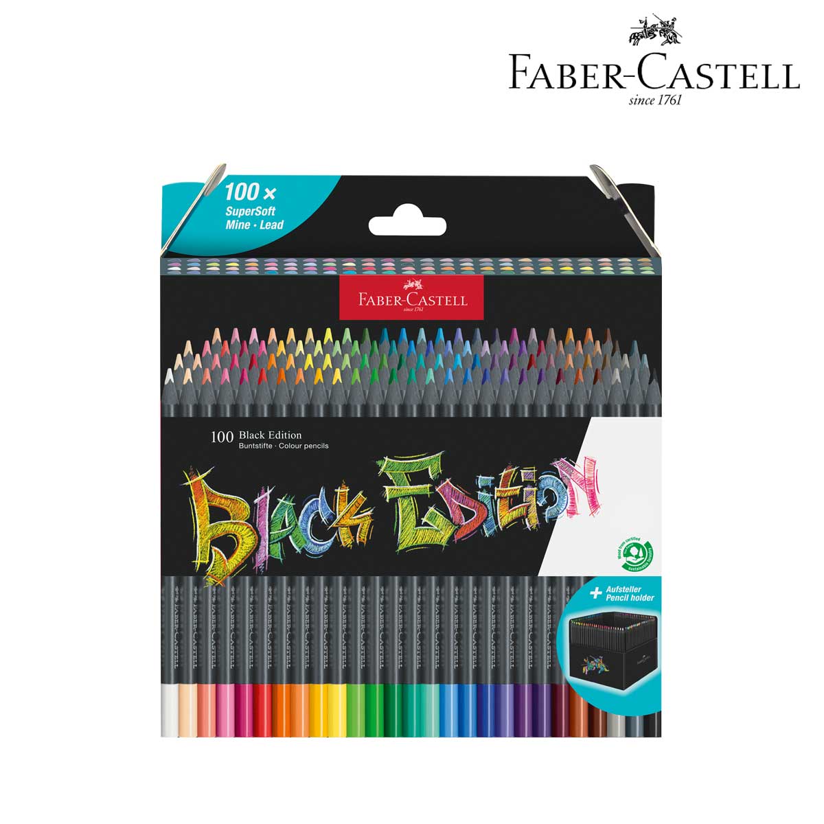 ファーバーカステル ブラックエディション 色鉛筆セット 100色 紙箱入り 