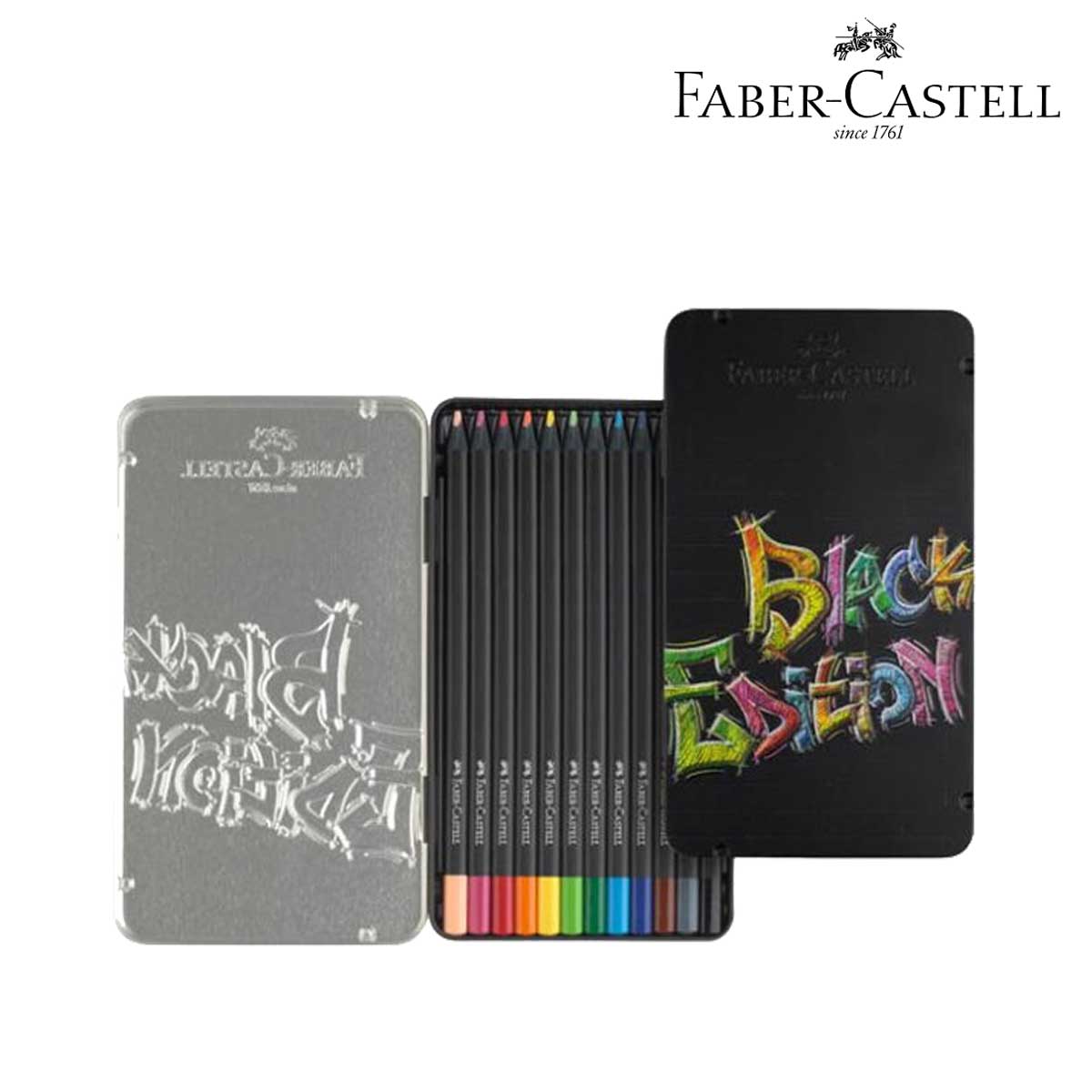 ファーバーカステル ブラックエディション 色鉛筆セット 12色 缶入り 