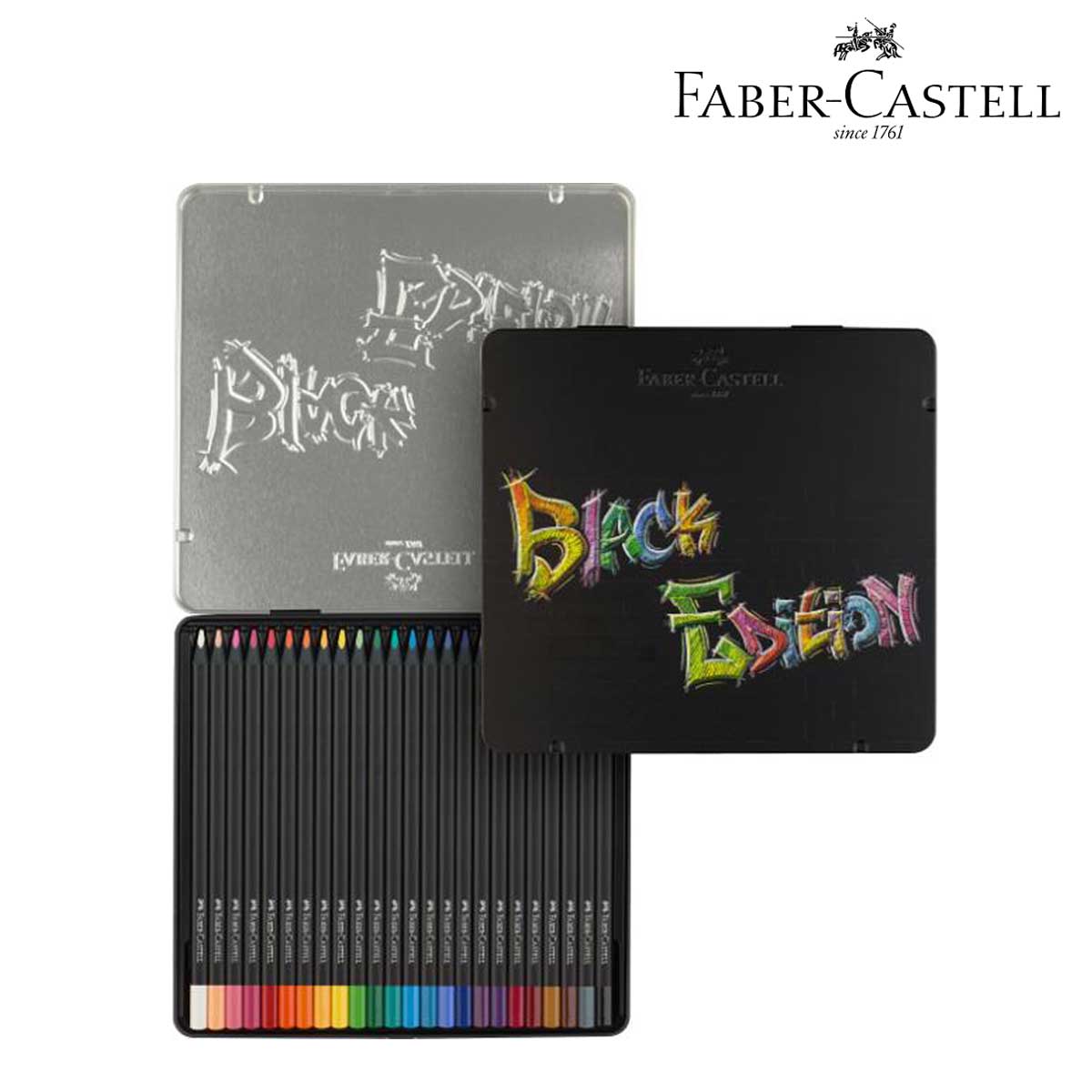 ファーバーカステル ブラックエディション 色鉛筆セット 24色 缶入り 