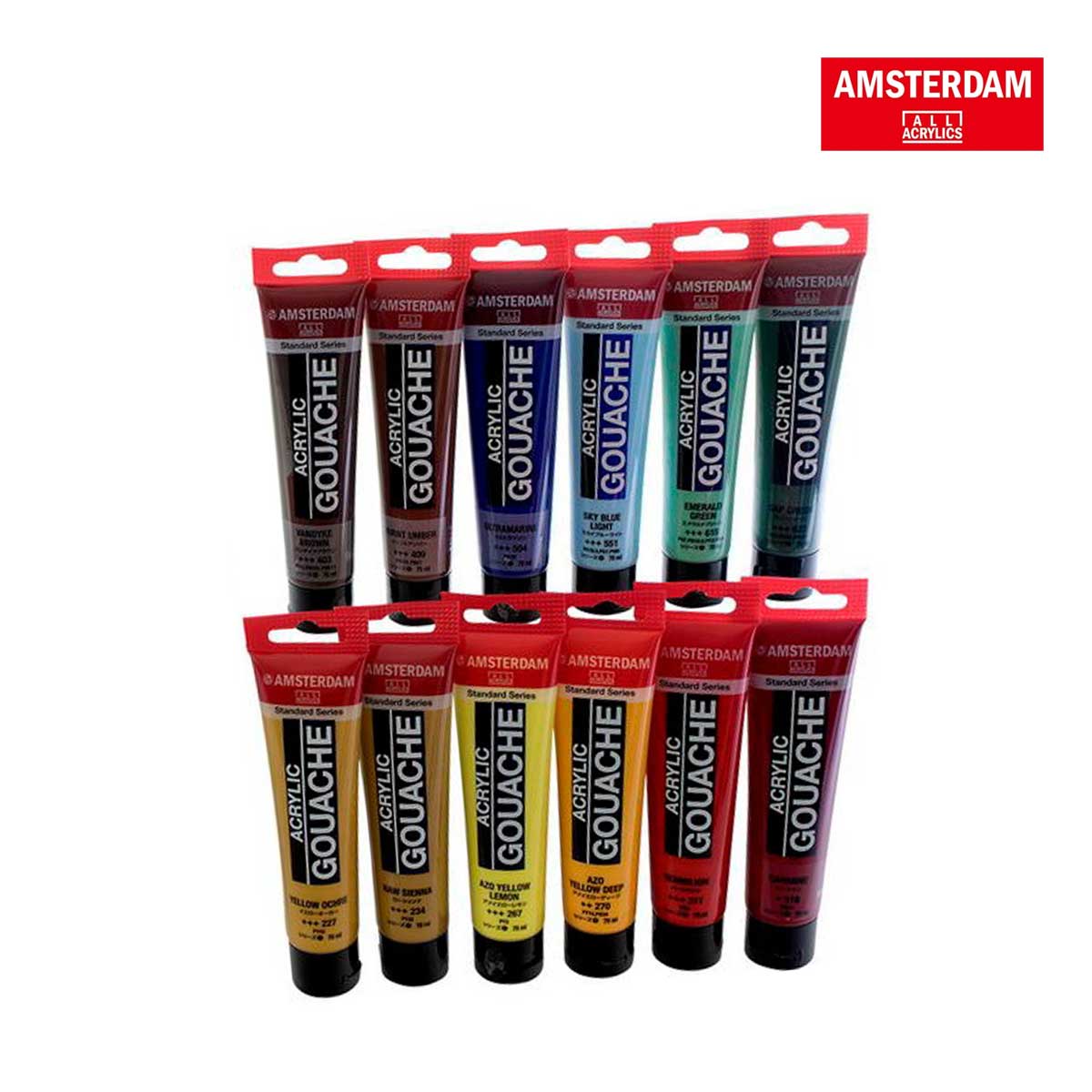 ターレンス アムステルダムアクリリックガッシュ 70ml 12色セット B 