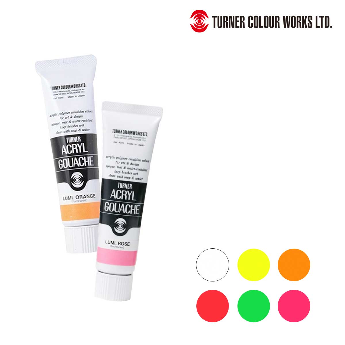 ターナー アクリルガッシュ40ml ルミナスシリーズ (全6色)