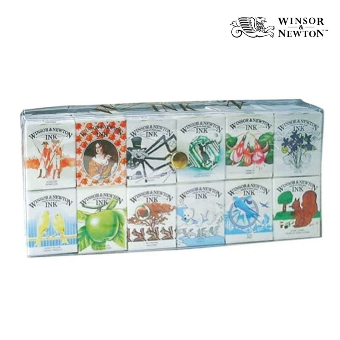 W&N(ウィンザー＆ニュートン) ドローイングインク 12色セット 14ml(ボトル)