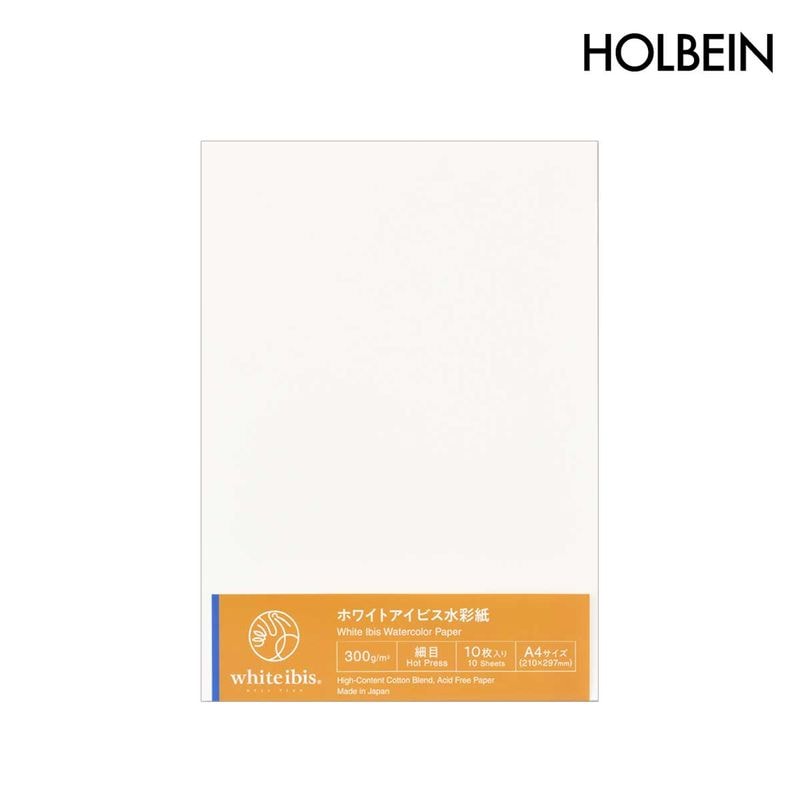 【新商品プライス】ホルベイン ホワイトアイビス水彩紙 細目 A4カット判(10枚) WIH-A4 (263129)