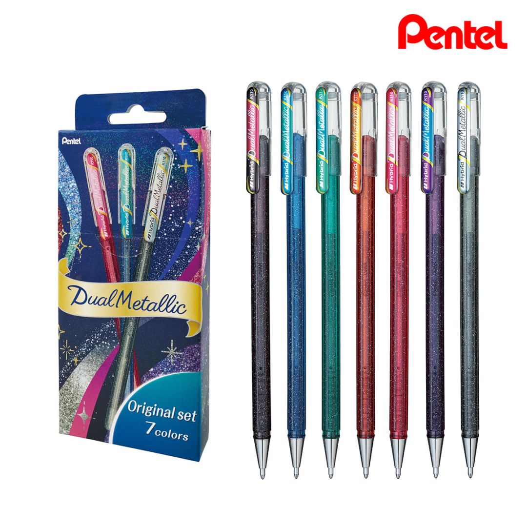 【新商品価格】ぺんてる DualMetallic デュアルメタリック オリジナルセット（ボールペン7色）