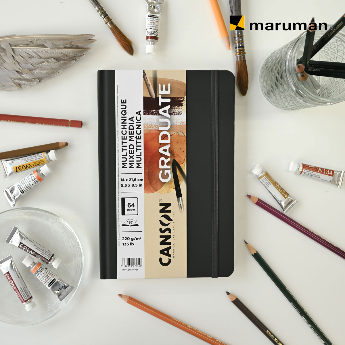 【新商品価格】キャンソン グラジュエイトブック ミックスメディア ナチュラルペーパー A5変型 (C31200L034)