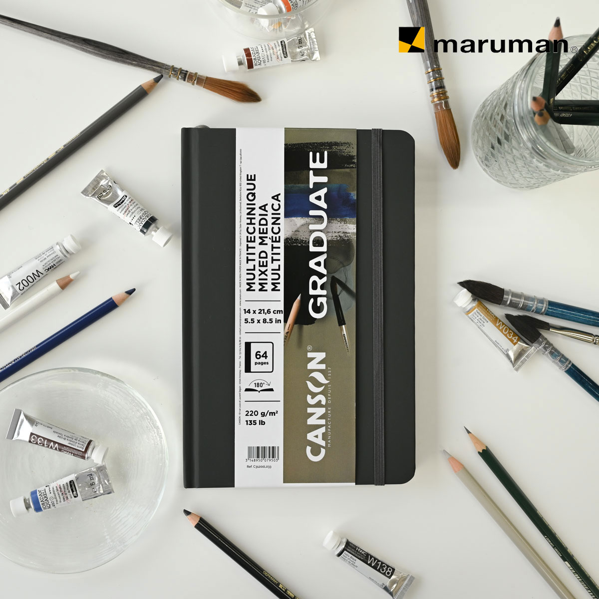 【新商品価格】キャンソン グラジュエイトブック ミックスメディア グレーペーパー A5変型 (C31200L033)