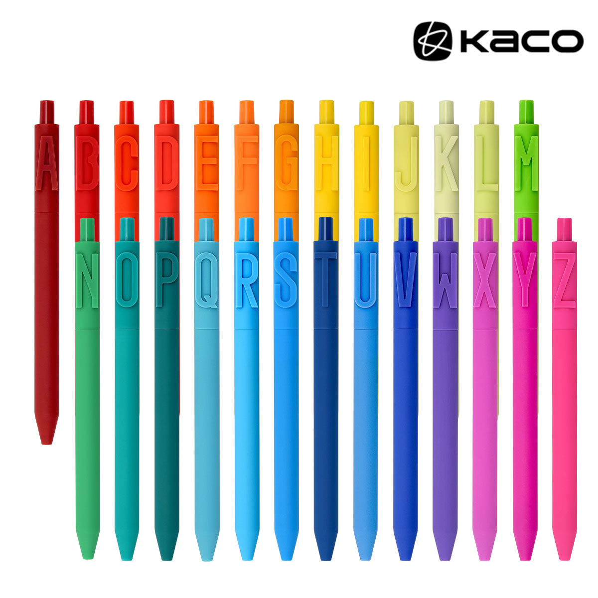KACO アルファベット ゲルインク(黒) ボールペン 0.5mm アルファベット A～Z 全26種 (リフィル販売有)