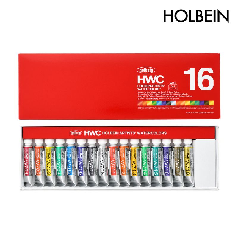 新商品価格】ホルベイン 透明水彩絵具 5ml W791 パールカラー 16色