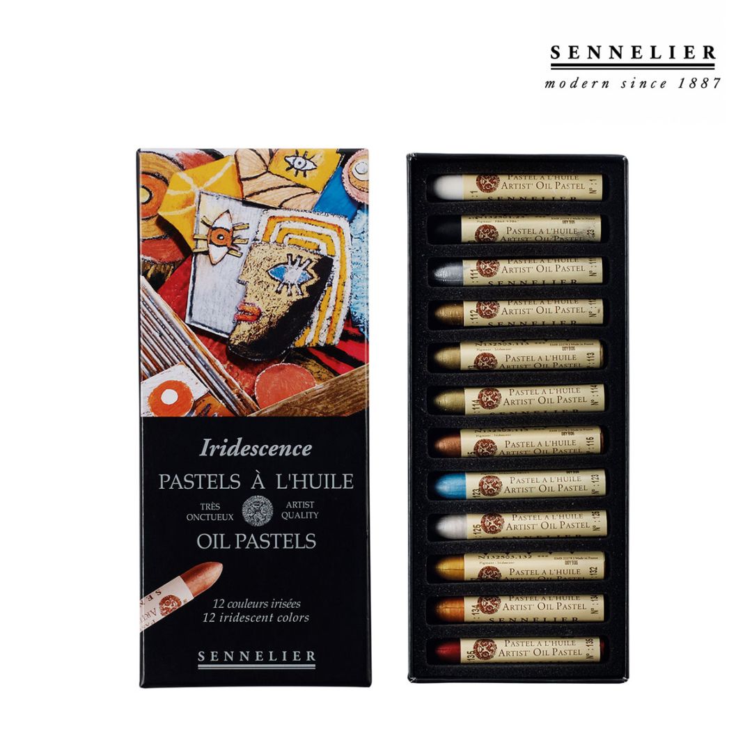 【在庫限りプライス】セヌリエ オイルパステル イリディセントカラー12色セット N132520.121