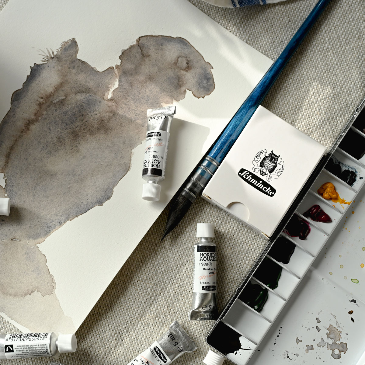 【送料無料】Schmincke シュミンケ ホラダム透明水彩絵具2号(5ml)チューブ 988 ランダムグレー Random Grey 数量限定