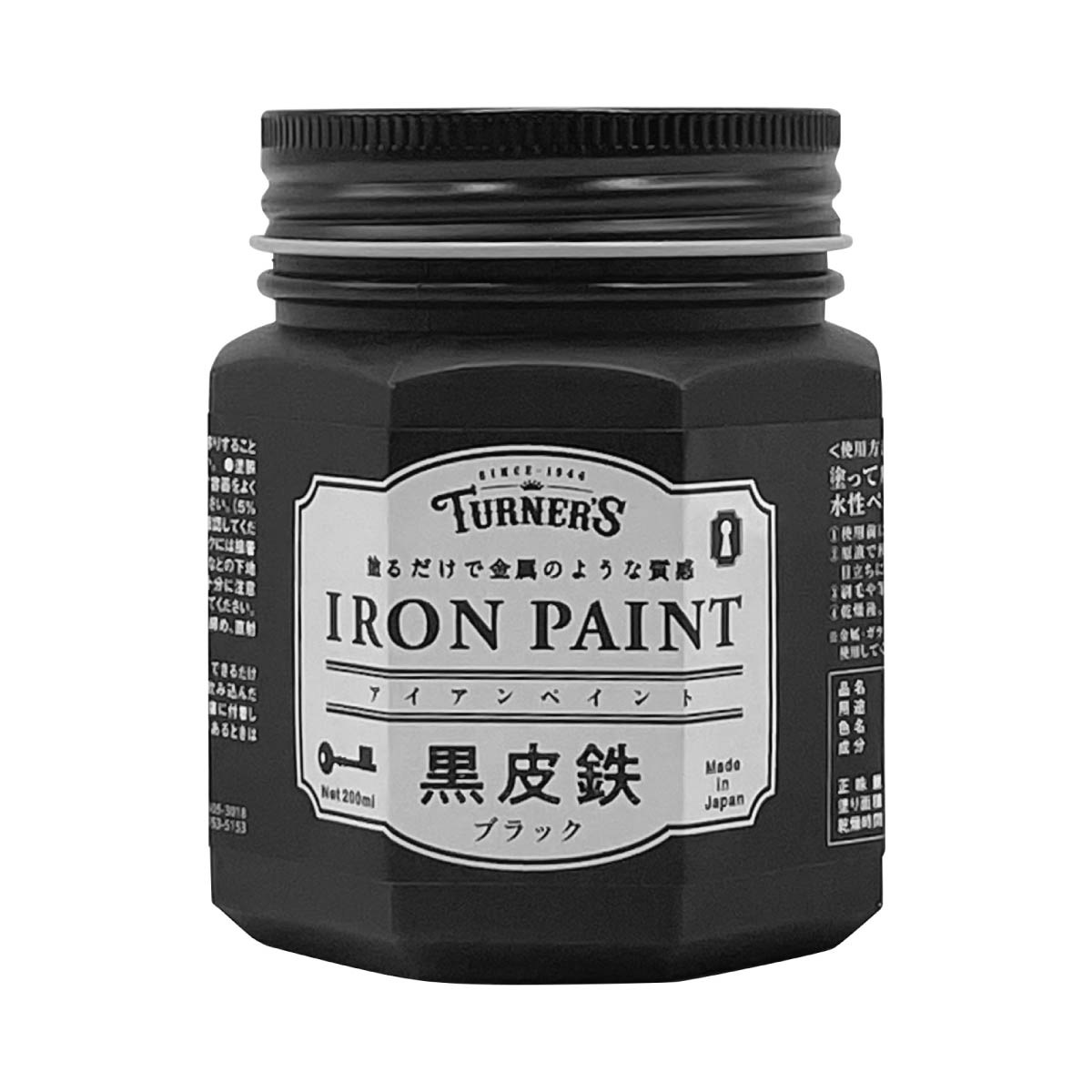 ターナー アイアンペイント 黒皮鉄シリーズ 全3色(200ml:ブラック/レッド/ブルー)(500ml:ブラック)