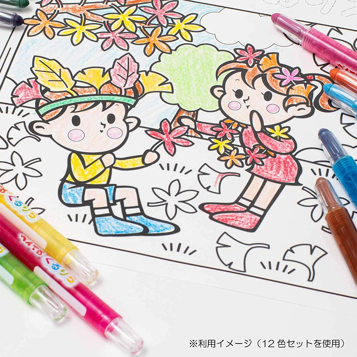 【新商品価格】ぺんてる くれよんタッチのくりだし式色鉛筆 くるりら 24色セット