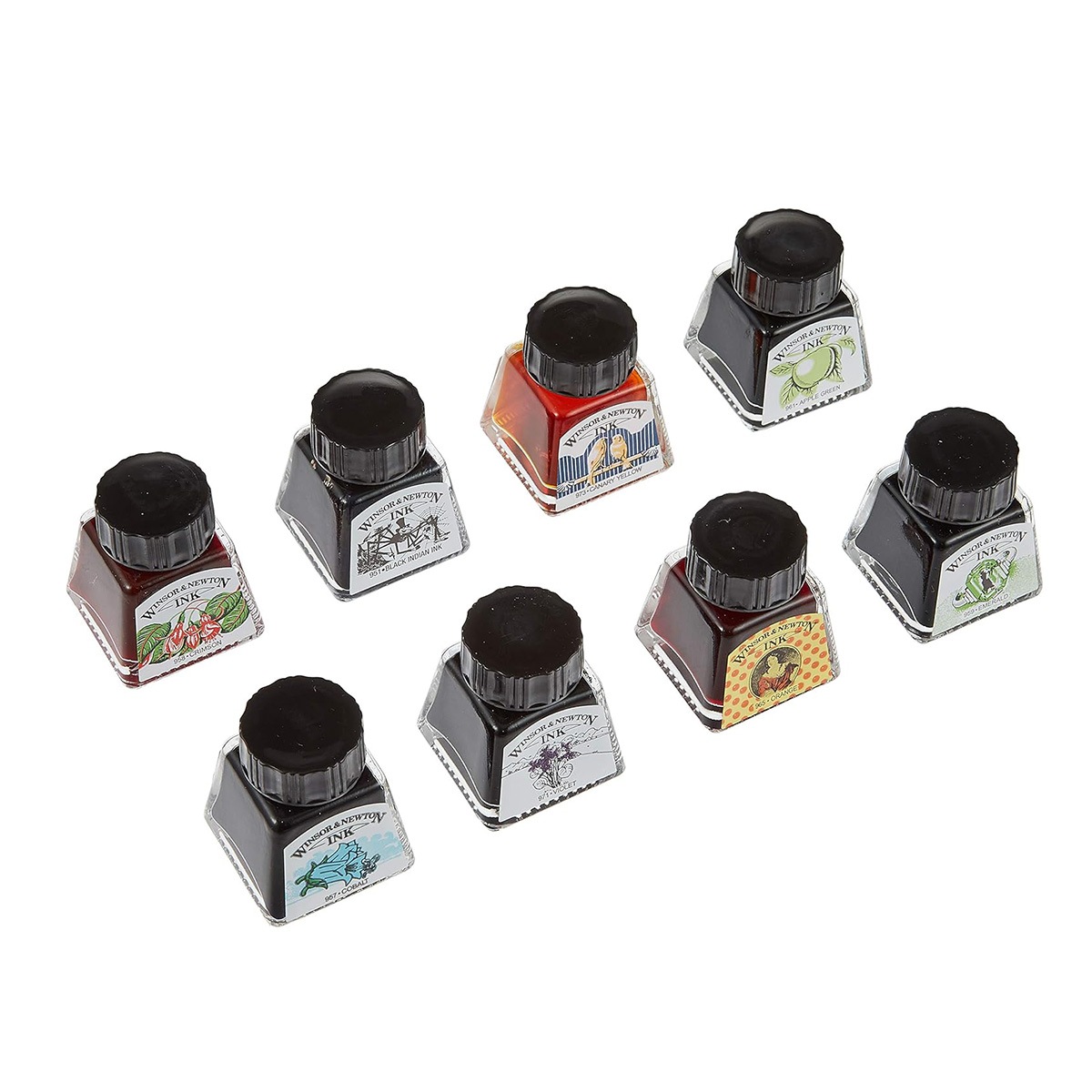 W&N(ウィンザー＆ニュートン) ドローイングインク 8色セット 14ml