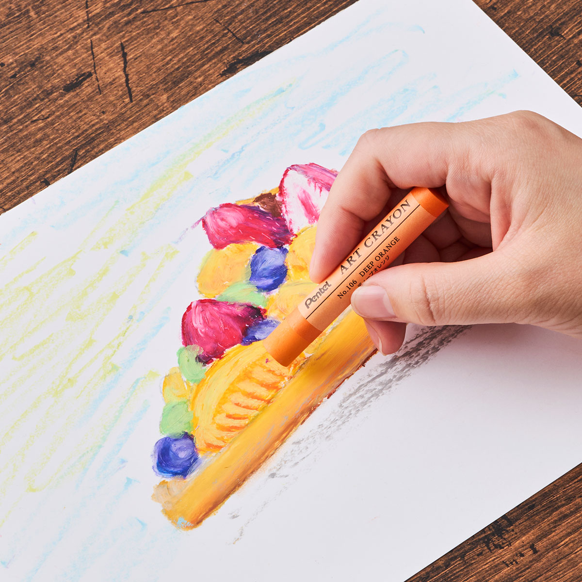 【新商品価格】ぺんてる クレヨン ART CRAYON アートクレヨン 25色セット (PTAC-26) ホワイト2本 26本入 柴崎先生監修