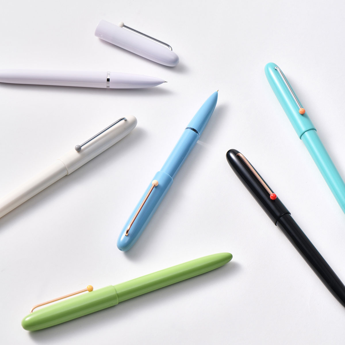 KACO RETRO 万年筆コンバーター+カードリッジ(黒)2本付き Mint Green/Blue/Green/Light Purple/White/Black 全6色